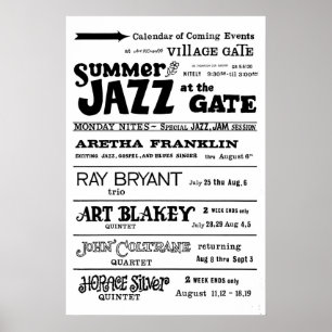 Poster John Coltrane - Art Blakey - Aretha Franklin jazz