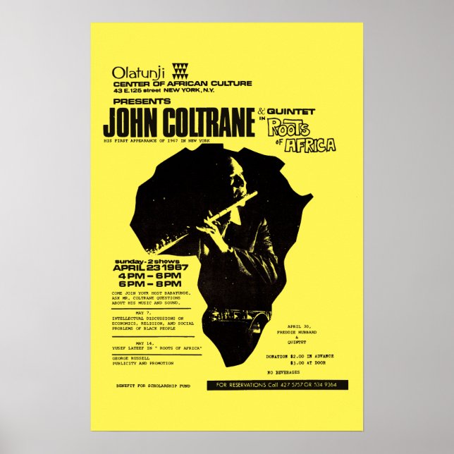 Poster John Coltrane Olatunji Jazz Vintage (Frente)
