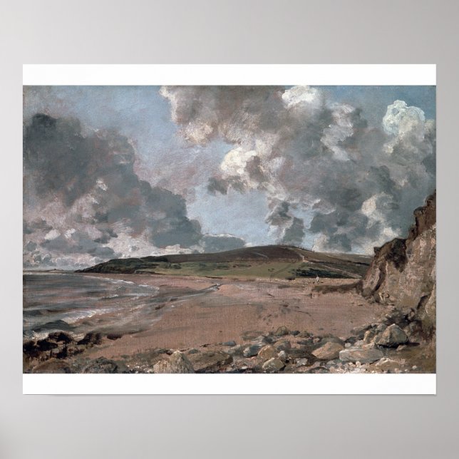 Pôster John Constable | Baía de Weymouth com Jordan Hill, (Frente)