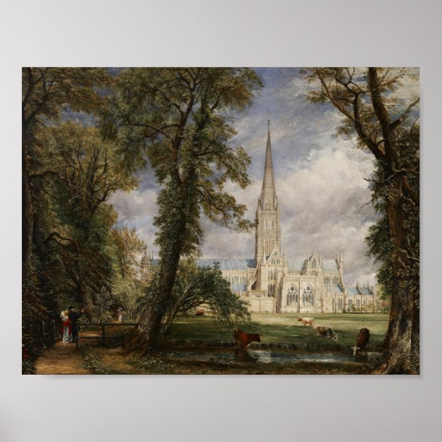 Pôster John Constable - Catedral de Salisbury (Frente)