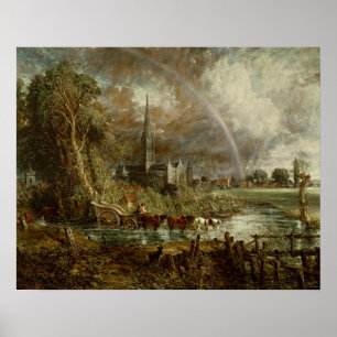 Poster John Constable Catedral de Salisbury a partir do