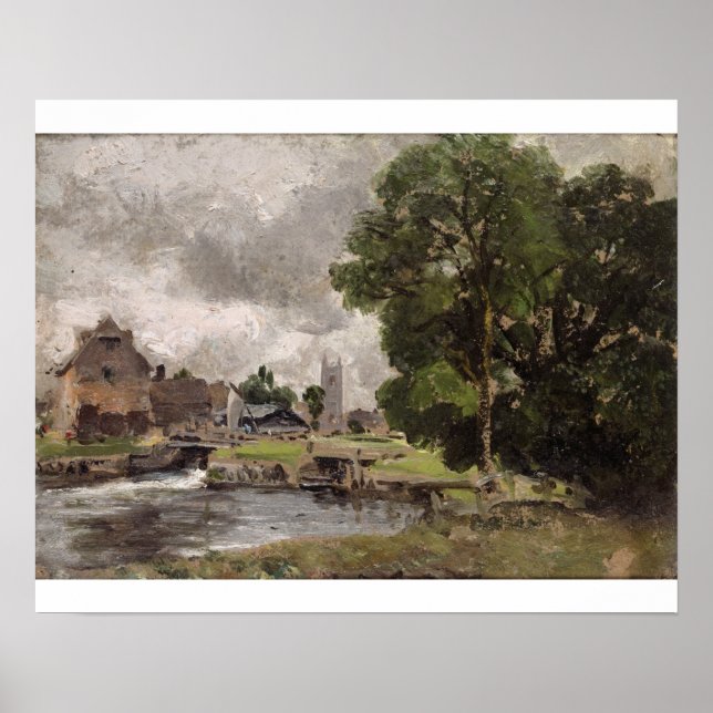 Pôster John Constable | Dedham Lock e Mill (Frente)