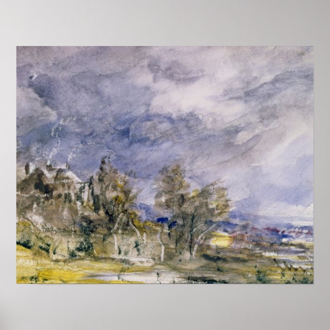 Pôster John Constable | Hampstead Heath perto de Wa (Frente)