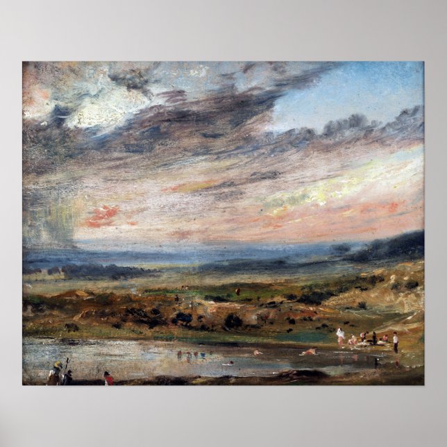 Poster John Constable Hampstead Heath, with Pond and Bath (Frente)