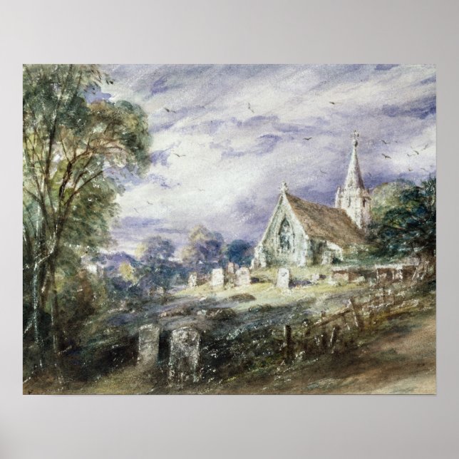 Poster John Constable | Igreja Stoke Poges (Frente)
