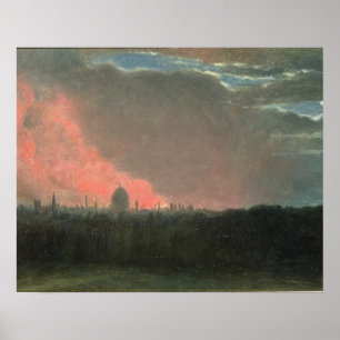 Pôster John Constable Incêndio em Londres visto de Hamp