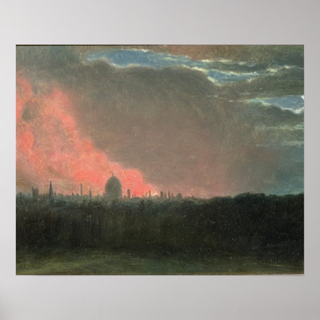 Pôster John Constable | Incêndio em Londres visto em Hamp (Frente)
