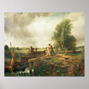 Pôster John Constable um barco que passa um fechamento