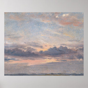 Pôster John Constable - um estudo da nuvem, por do sol