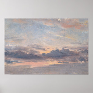Poster John Constable - um estudo da nuvem, por do sol