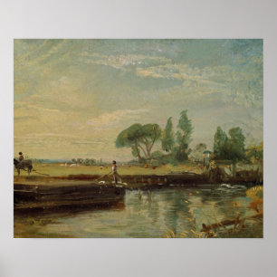 Poster John Constable uma barca abaixo do fechamento de