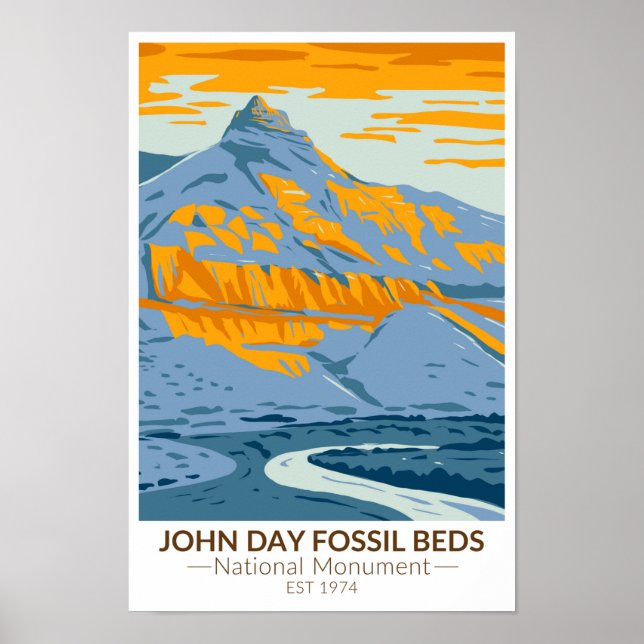 Poster John Day Fossil Beds National Monuument Oregon (Frente)