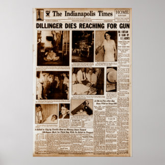 Poster John Dillinger Inimigo Público #1 Morre Chegando