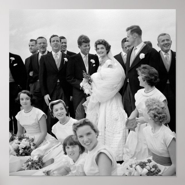 Poster John e Jackie Kennedy com sua Festa de casamento (Frente)