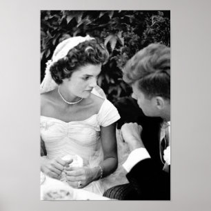 Poster John e Jackie Kennedy no seu casamento - 1953