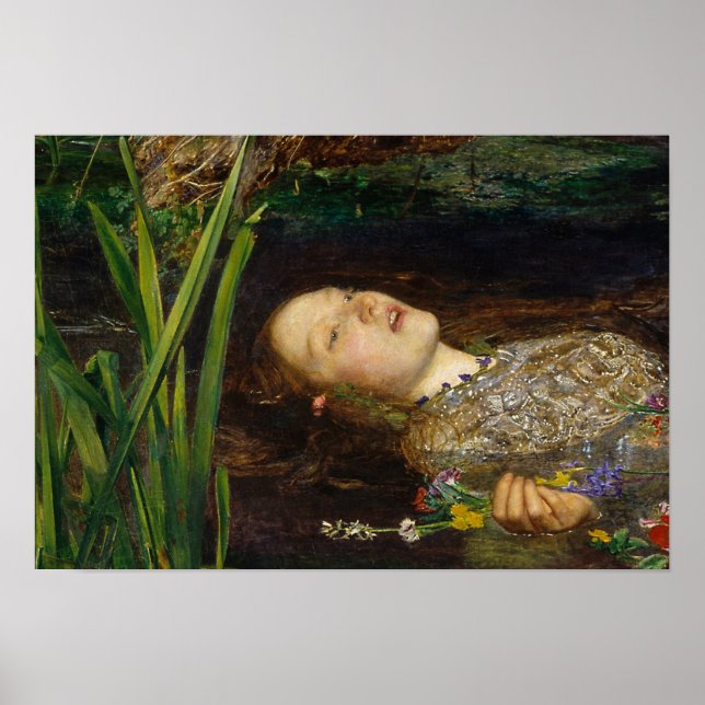 Poster John Everett Millais - Ophelia (Frente)