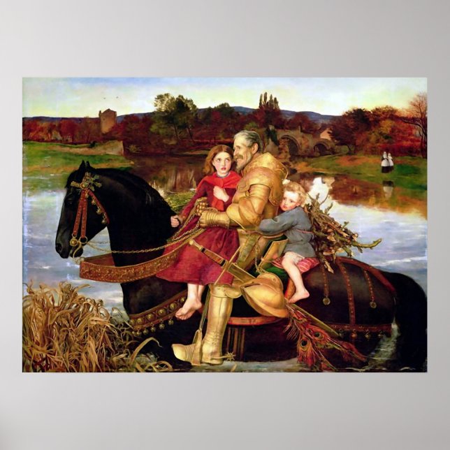 Pôster John Everett Sir Isumbras no Ford (Frente)