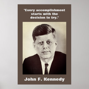 Poster John F. Kennedy Cita Brown Motivacional