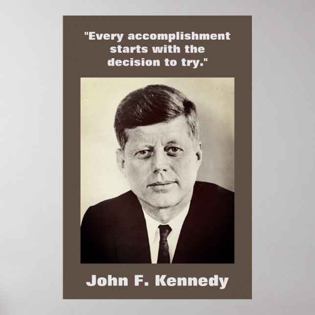 Poster John F. Kennedy Cita Brown Motivacional (Frente)
