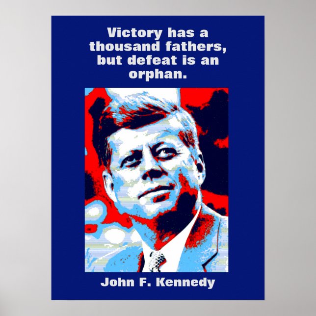 Poster John F. Kennedy Cita Inspiração Motivacional (Frente)