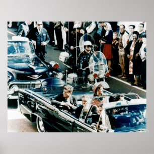 Pôster John F. Kennedy e Jackie na parada Dallas