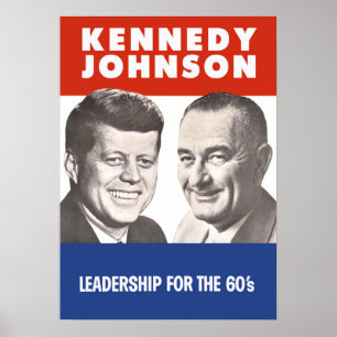 Poster John F. Kennedy & Lyndon B Johnson 1960's Campaign