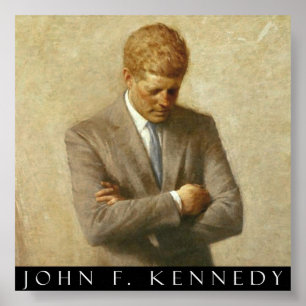 Pôster John F. Kennedy Retrato Na Canvas