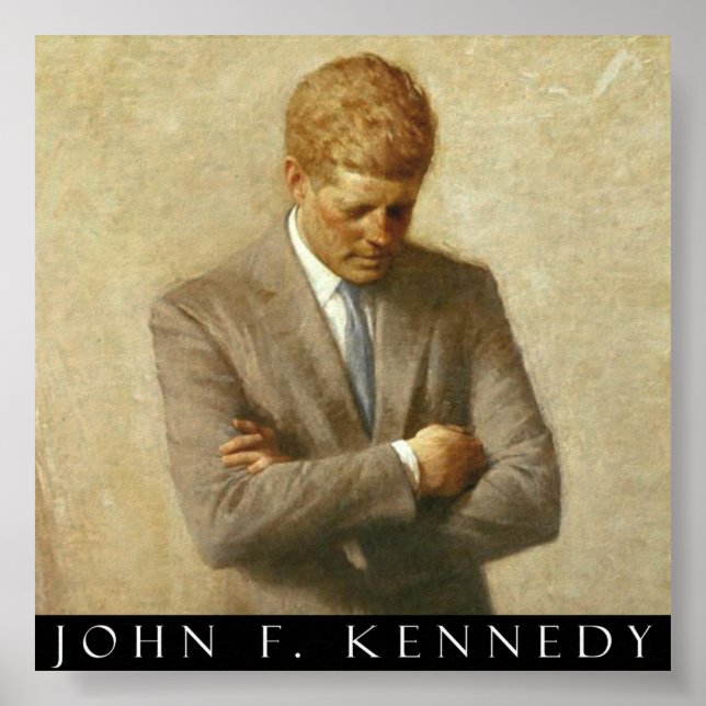 Pôster John F. Kennedy Retrato Na Canvas (Frente)