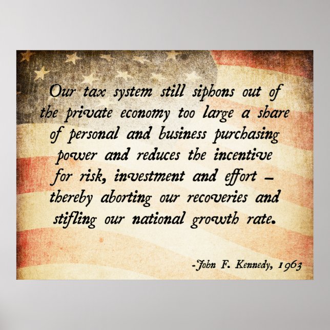 Poster John. F Kennedy Taxes (Frente)
