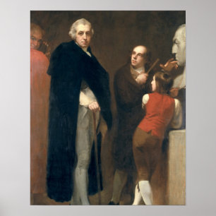 Poster John Flaxman (1755-1826) modelling his bust of Wil
