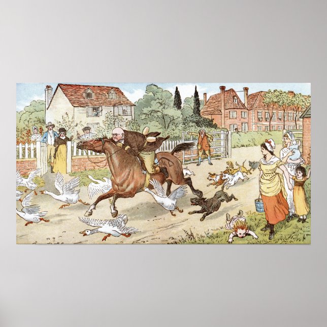 Poster John Gilpin ridings através da aldeia (Frente)