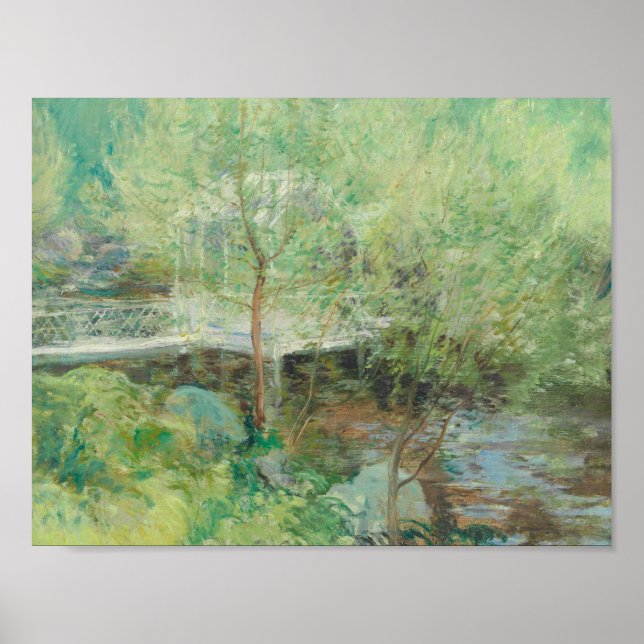 Poster John Henry Twachtman - A Ponte Branca (Frente)