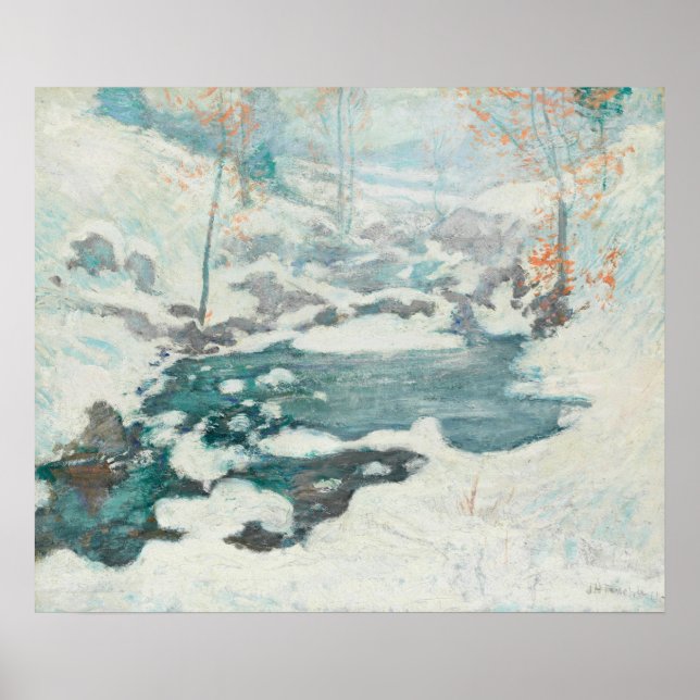 Poster John Henry Twachtman - Icebound, Painting (Frente)