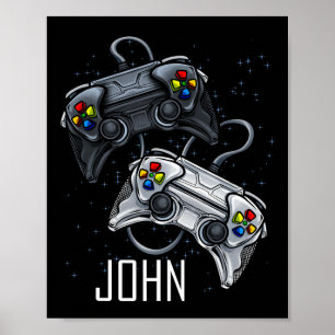 Poster John Jogo de Vídeo Jogos Online Jogador Gamer Meni