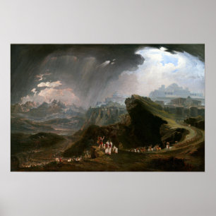 Poster John Martin Joshua Comprometendo o Sol a Ficar