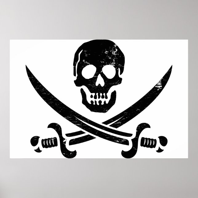 Pôster John Rackham (Calico Jack) Pirata Flag Jolly Roger (Frente)