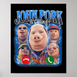 Poster John Rk Engraçado Está Chamando Meme Vintage John 