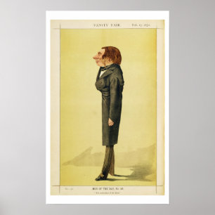 Pôster John Ruskin (1819-1900), caricatura por Cecioni