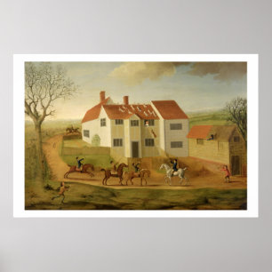 Pôster John Sidey e seus cães em uma casa da quinta pert