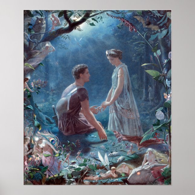Poster John Simmons Hermia e Lysander Uma Noite de Verão (Frente)