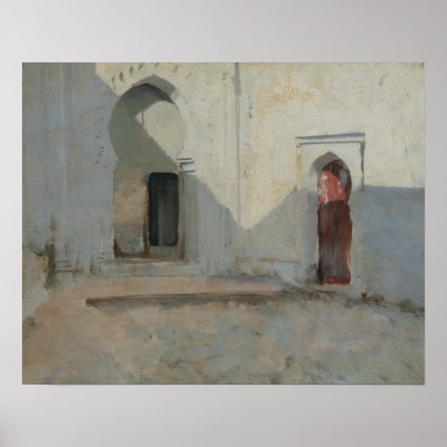 Poster John Singer Sargent - Courtyard, Tetuan, Marrocos (Frente)