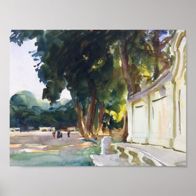 Poster John Singer Sargent - Dia médio espanhol, Aranjuez (Frente)