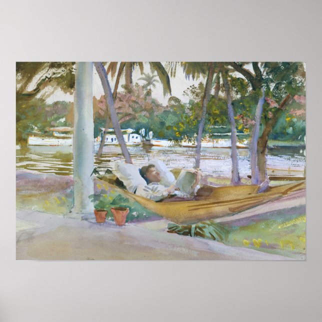 Poster John Singer Sargent - Figura em Hammock, Florida (Frente)