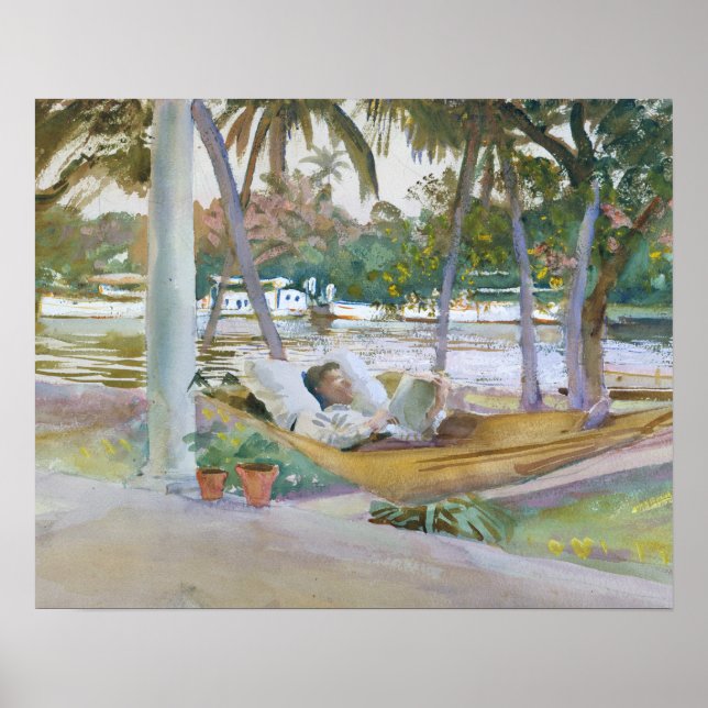 Poster John Singer Sargent - Figura em Hammock, Florida (Frente)