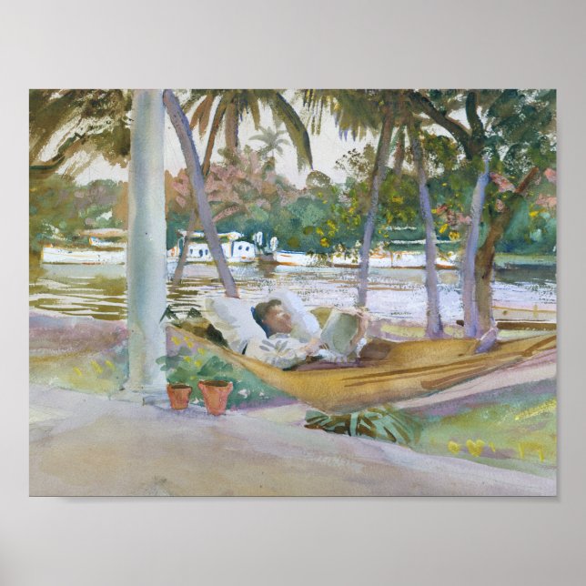 Poster John Singer Sargent - Figura em Hammock, Florida (Frente)