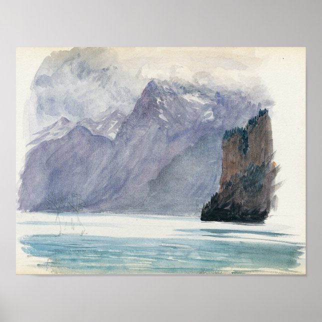 Poster John Singer Sargent - Lago Mountain (Frente)