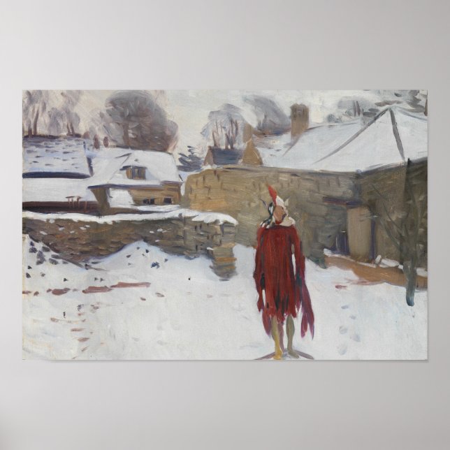 Poster John Singer Sargent - Mannikin na neve (Frente)