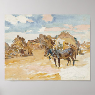 Poster John Singer Sargent - Mules e Ruins