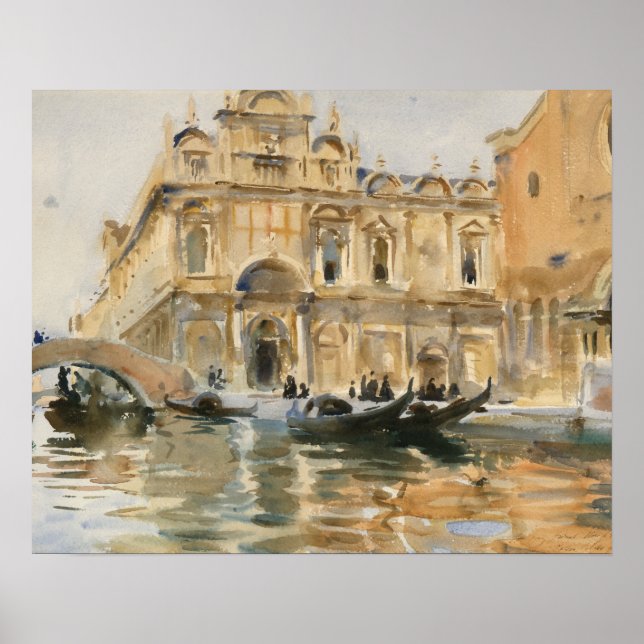 Poster John Singer Sargent - Rio dei Mendicanti, Veneza (Frente)