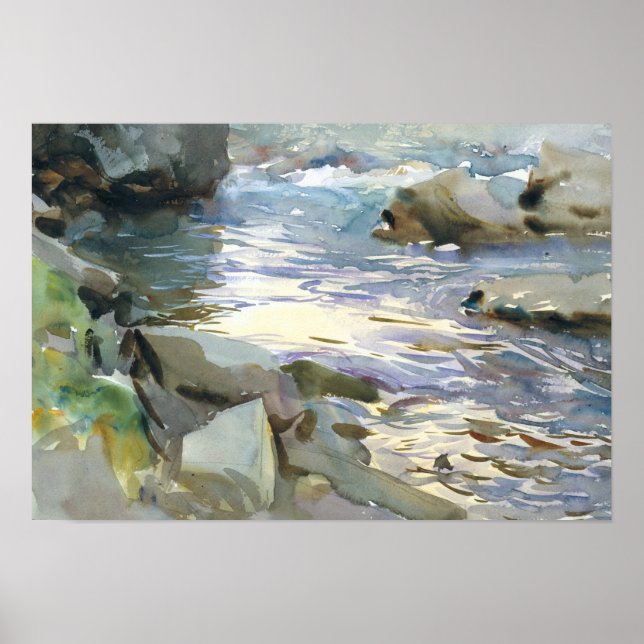Poster John Singer Sargent - Stream e Rocks (Frente)